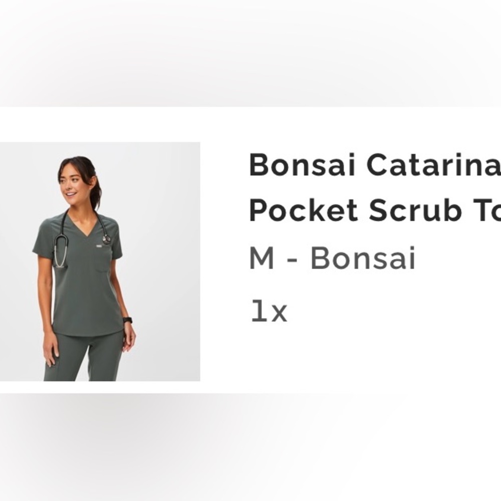 Figs Catarina one pocket scrub top size medium in bonsai